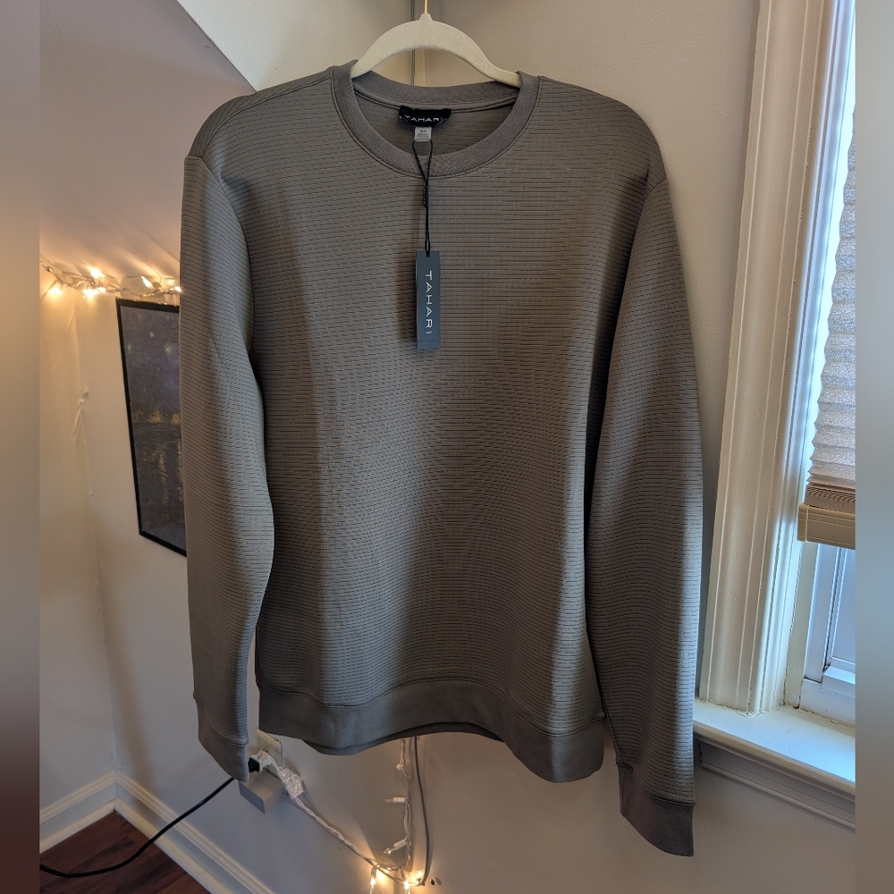 Tahari Men's Crewneck Sweater in Olive Gray